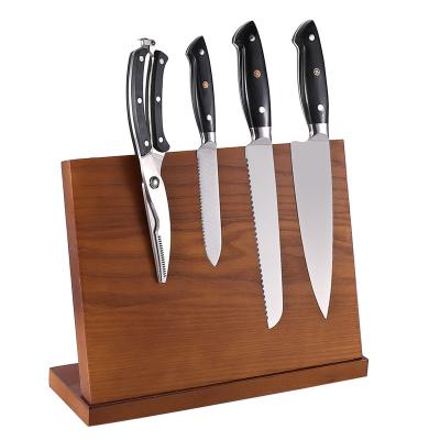 China Viable Porcelain Wooden Magnetic Knife Kitchenware Storage Rack Kitchen Tableware for sale