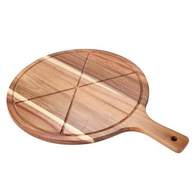 China Viable Hot Sale Acacia Cheese Wooden Cutting Board Pizza Cutting Board Serving Board Wood Kitchen Wooden Cutting Board for sale