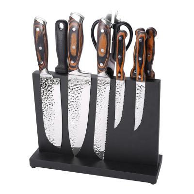 China Hot Selling Good Quality Good Quality Black Magnet Rubber Wood Knife Holder Solid Magneticc Strong Knife Holder for sale