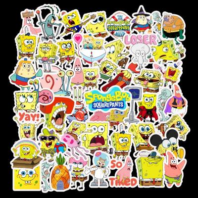 China 50pcs SpongeBob NO-double Waterproof Sun-protection Stickers Cute Cartoon Sticker For Kids Toy Water Bottles Car Suitcase Laptop Bicycle Skateboard Stickers for sale