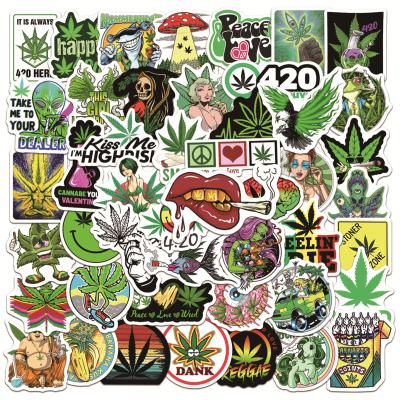 China 50pcs No-double Waterproof Sun-protection Smoking Stickers Set Cool Vinyl Decal Stickers For Laptop Luggage Hydroflasks Phone Guitar Graffiti Stickers for sale