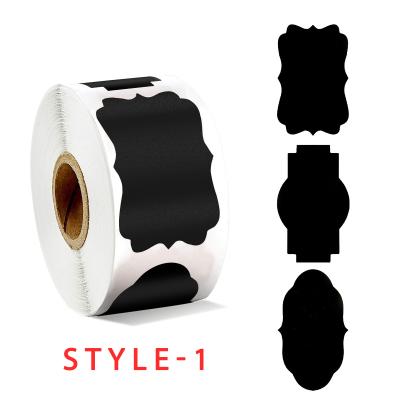 China 300Pcs/Roll Self Adhesive Removable Waterproof Chalkboard Sticker Chalkboard Labels Sticker White And Black Labels For Kitchen Jars Stickers for sale