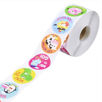 China 500pcs/roll Self Adhesive Reward Encouragement Labels Motivational Stickers for Kids Students Teachers with Cute Animals Sticker Custom for sale