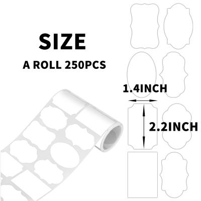 China 250Pcs/roll Self Adhesive White Custom Labels Sticker With One Pen Removable Waterproof Personalized Labels Sticker Kitchen Stickers for sale