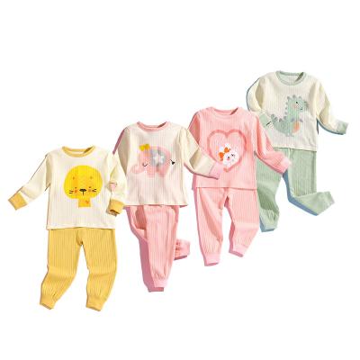 China Breathable Custom Toddler Girls Clothing Sets 2 To 7 Years Boys Girls Sleepwear Autumn Cartoon Cotton Long Sleeve Girls Pajamas Set 100% for sale