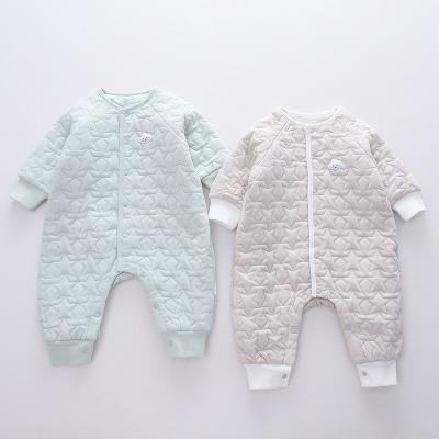 China 2022 Solid Color Fashion Baby Cotton One Piece Jumpsuit Clothes Autumn Newborn For 3-6 Months Baby Winter Warm Light Baby Overalls R for sale