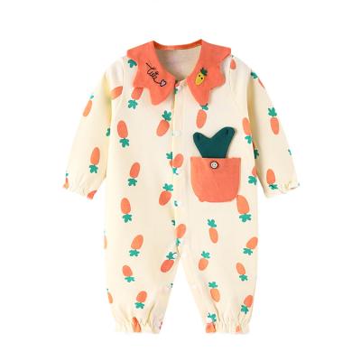 China Hot Selling Comfortable Cotton Breathble Baby Rompers Infant Cartoon Printing Girls Autumn Newborn Pajamas Home Baby Onesie for sale