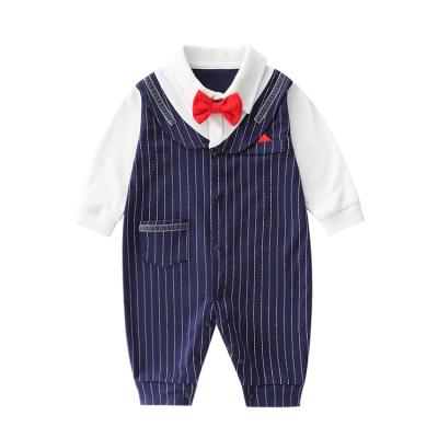 China Breathble Comfy Thermal Sale Newborn Spring Clothes Formal Bowtie Style Baby Bodysuit Gentleman Rompers Baby Boy for sale