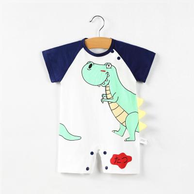 China Fashion Design Eco-friendly Washable Breathable Summer 0-3 Months Baby Boy Short Sleeves Clothes Lovely Kids Dinosaur Rompers for sale