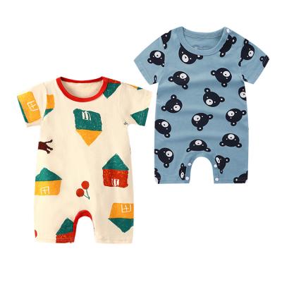 China OEM 100% Short Sleeve Baby Patpat Babi Clothes Cotton Infant Romper Kids Breathable Washable Eco-Friendly Summer Printing Jumpsuit Jumpsuit for sale