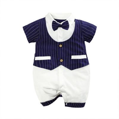 China 1 Year Old Boys Breathable Baby Gentleman Jumpsuit Baby Boy Clothes Rompers Comfortable Newborn Baby Boy Clothes for sale