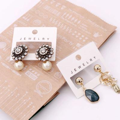 China Custom Plastic Logo Earring Packaging Cards With Seal Paper Jewelry for sale