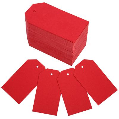 China Custom Recyled Recyclable Red Christmas Kraft Paper Tag Clothing Label Gift Tags for sale