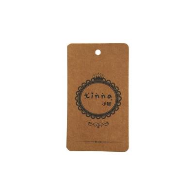 China Custom Packaging Recyled Brown Kraft Paper Folding Hang Tag for sale