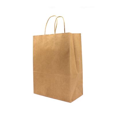 China Recyclable Customized Printing Brown Kraft Paper Bag With Handle for sale