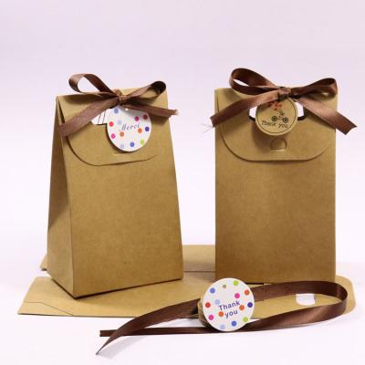 China Aseptic Portable Kraft Paper Bag With Handle for sale