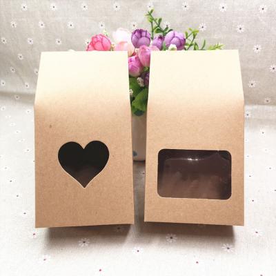 China Aseptic Customized Kraft Paper Carrier Bag With Clear Window for sale