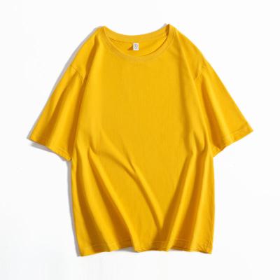 China QUICK DRY 100% Cotton Custom Printing Low Moq Drop Shoulders Hip Hop Yellow T-Shirts for sale