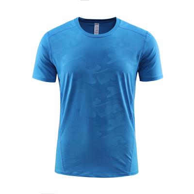 China Custom Men's Gym Embossed Workout QUICK DRY Fitness Supplier China Embossed T-Shirt Printing for sale