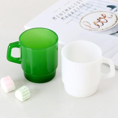 China Simple Modern Green Handmade Glass Tea Cup Water Cup Milk Juice for sale