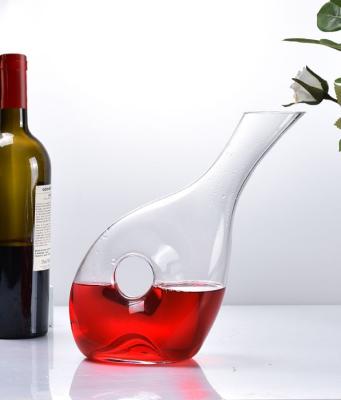 China 1800ml Modern Custom Made High Quality Glass Decanter Crystal Red Wine Amazon Glass Decanter for sale