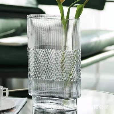 China Rectangular Glass Minimalist Wedding Glass Vase Centerpiece and Bulk Crystal Vases for sale