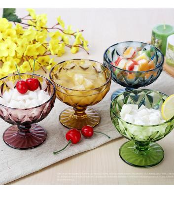 China Home Restaurant Ice Cream Rolls Customized High Quality Glass For Dessert Salad Fruit Creative Minimalist Bowls for sale