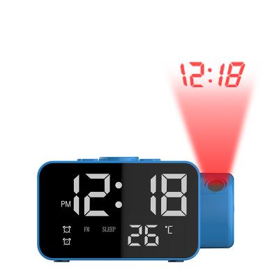 China Home Controlled Radio LCD Digital Alarm BED Clock Digital Temperature Display Radio Clock WITH PROJECTOR AND USB CHARGER for sale