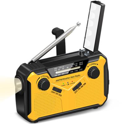 China Power Bank Emergency Radio, Portable Radio 2500mAh Solar Battery AM/FM/NOAA Weather Crank Radio with Flashlight, SOS, Reading Light, for sale