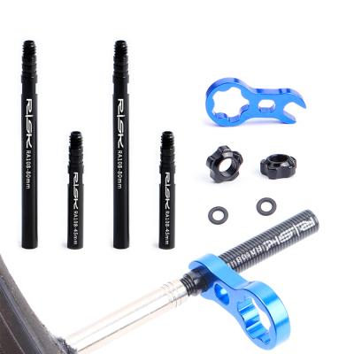 China Mountain Bikes Bicycle Inner Tubes Presta Valve Extender With Core Key Aluminum Integrated 45mm 80mm Removable for sale