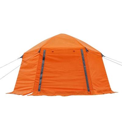 China AIOIAI Orange Sun Waterproof Camping Straight Tying Type Automatic Fast Snap Hexagon Tent For Heavy Duty Camping Hiking Fishing for sale