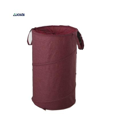 China Minimalist Aioiai Folding Laundry Hamper With Drawstring Cover for sale