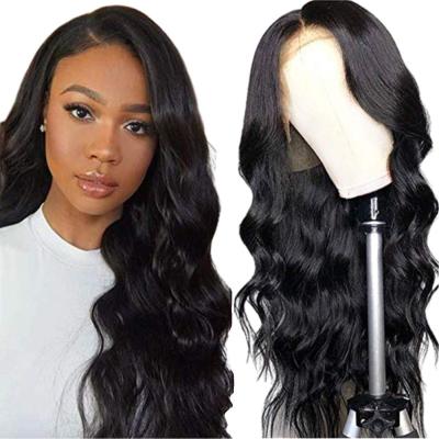 China Hd 13x4 Natural Black Body Wave Virgin Hair Lace Wig Sellers 150% Density Lace Frontal Body Wave Wig for sale