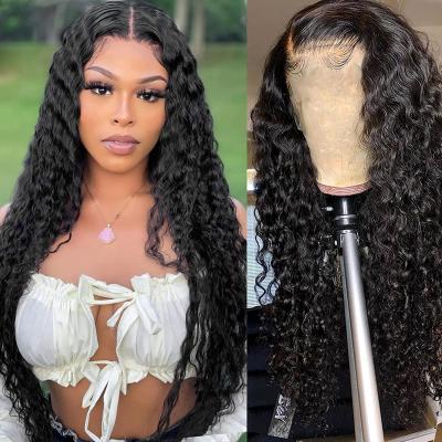 China Wholesale Price Vendor Wave Wigs Virgin Hair Deep Frontal Lace Frontal Curly Wave Wigs For Black Women for sale