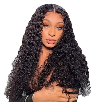 China Jerry Curl No Shedding No Tangle Jerry Curly Double Drawn 100% Virgin Transparent Hair Wigs Lace Front for sale