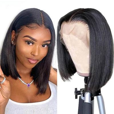 China Straight Short Bob Wigs Lace Front Bob Wig Brazilian Human Hair Short Wave 150% Density Straight Wholesale Hair for sale