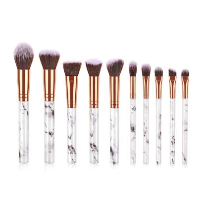 China Angular Blush 2019 Hot Selling High Quality Make Up Brush, Cosmetic Brush Wholesale10 Pcs Marble Makeup Brush Set for sale