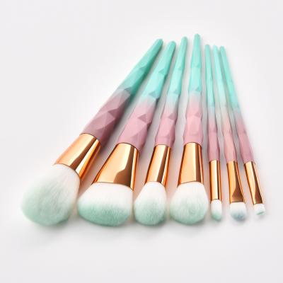 China 7pcs Gradient Color Makeup Brushes Buy Again 2020 Best Selling Custom Logo 7pcs Professional Gradient Color Diamond Makeup Brushes for sale