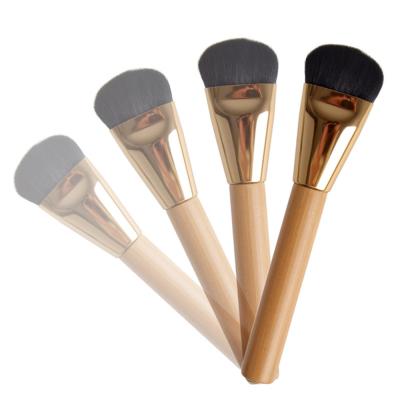 China Angular bamboo brush base flat surface base brush gold head flat surface brush high quality simple liquid luxury simple makeup tools for sale