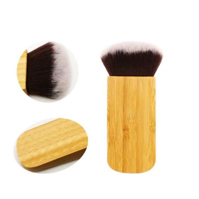 China New Brand Own Style Fashion Nylon OEM Primer Contour Cosmetic Brushes Best Fit Cosmetic Makeup Face Powder Flat Single Bamboo Blush And Contour Brush for sale