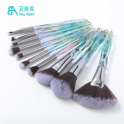 China Crystal pen brush purchase still wholesale professional makeup fan brushes ser 10pcs cosmetic crystal pen brush for sale