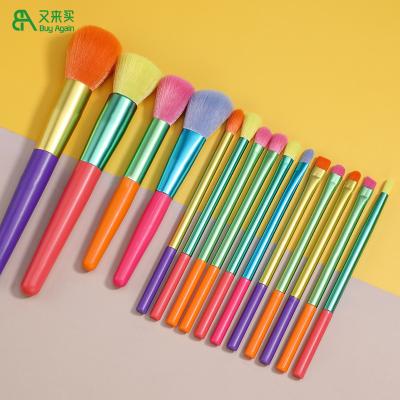 China 15 pcs private label makeup brushes buy again private label docolor dreamy color 15 pcs colorful makeup brush set for sale