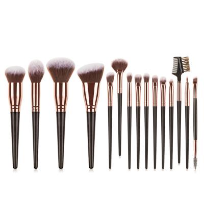 China Custom professional black logo cosmetics 15 pcs black makeup brush tocador makeup brush set tocador makeup brush par de maquillaj private label for sale