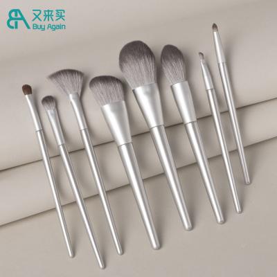 China alibaba manufactur cosmeticosaccesori de maquillaj makeup brush 8 pieces fan silver princes eco-friendly wooden butterfly handle makeup brush for sale