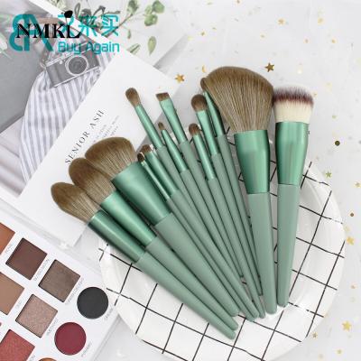 China Custom cosmetics vegan synthetic no bamboo 2020 private natural luxury professional custom wholesale bamboo makeup brush set China brand logo brush set13pcs for sale