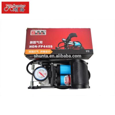 China Bicycle compressor for A/V and F/V HONOR bicycle pumps FP445S new design foot pump stamped on pump for sale