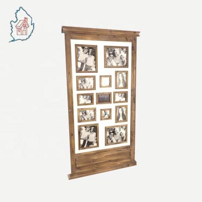 China Antique Free Standing Large Size Collage Multi Opening Wooden Photo Frames Wood Picture Frame for sale