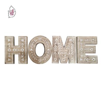 China Europe Blocks Letters Decorative Wooden Rustic Cutout Farmhouse Home Decor for sale