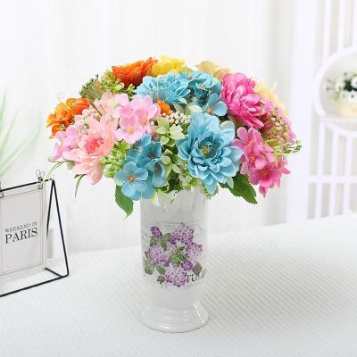 China Beautiful Hot Sale Colorful Coral Chrysanthemum Simulation Flower Manufacture Artificial Flower Border Wholesale Wedding Home Decoration Artificial Flower for sale