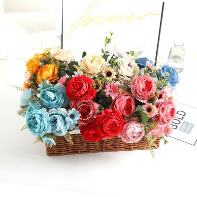 China Beautiful Artificial Flower Peony Rose Chrusanthemum Simulation Flower Photographic Props Simulation Flower Home Wedding Decoration Wholesale Hot Colorful Hotel for sale